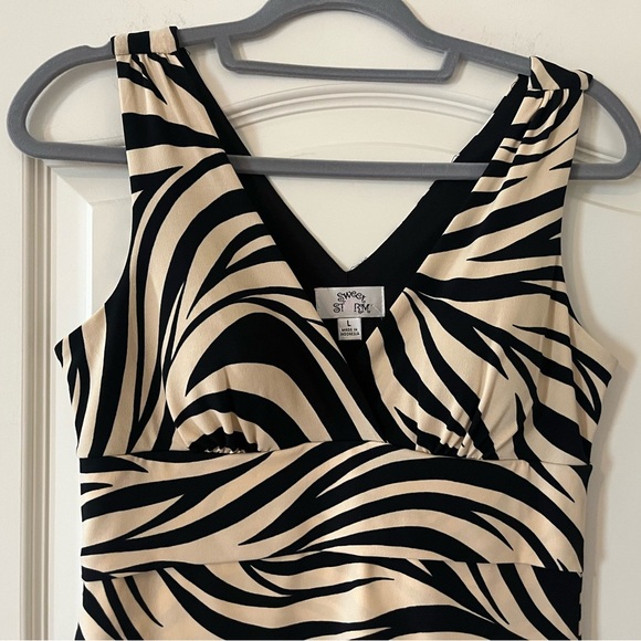 NWOT Sweet Storm Black and Cream Zebra Pattern Mini Dress Spandex Size Large - Picture 13 of 13